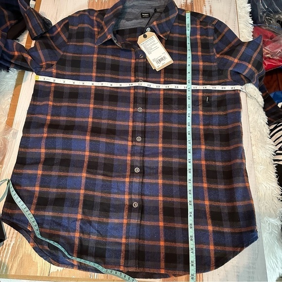 prAna Golden Canyon Flannel Long Sleeve Top Rich Sapphire - Picture 12 of 12